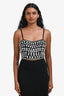Sandro Black Crystal Embellished Crop Top Size 0