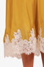 Doen Yellow Silk Lace Midi Skirt Size XXL