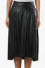 N.21 Black Faux Leather Pleated Midi Skirt Size 40
