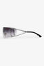 Emporio Armani Grey Gradient Y2K Rimless Shield Sunglasses