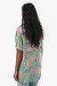 Hemant & Nandita Blue/Gold Multicolour Floral Button Up Short Sleeve Shirt Size Small