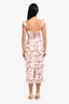 V. Chapman White Multicolour Provencal Floral The Fiorenza Midi Dress Size 0