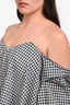 Caroline Constas Black/White Gingham Cold Shoulder Top Size M