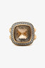 David Yurman 18K Yellow Gold Champagne Citrine x11x11 'Albion' Ring Size 6