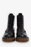 Pre-loved Chanel™ Black Patent Leather and Suede Lace Up Chain Boots Size 36.5