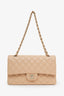 Pre-loved Chanel™ 2018-19 Beige Caviar Leather Quilted Medium Double Flap Bag