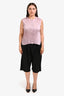 N.21 Black Crinkled Effect Cropped Pants Size 46