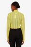 Fendi Green Mohair Cropped Mock Neck Sheer Sweater Size 4