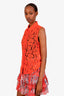 Sandro Orange Lace Sleeveless Cotton Button Down Estimated Size S