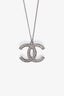 Pre-loved Chanel™ 2012 Silver Tone Brass Interlocking CC Pendant Necklace