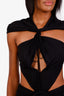 Magda Butrum Black Cutout Silk-Blend Midi Dress Size 38