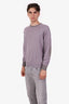 Loro Piana Purple Cashmere Silk Crew Neck Knit Sweater Size 50 Mens