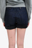 Prada 2012 Dark Blue Belted Denim Shorts Size 27