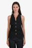 Ganni Black Pinstripe Rushed Vest Size 36