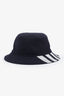 Thom Browne Navy Wool Classic 4-Bar Bucket Hat Size S