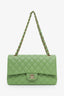 Pre-loved Chanel™ 2022+ Green Caviar Leather Medium Classic Double Flap Bag