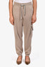 Brunello Cucinelli Taupe Cotton Ribbed Knit Joggers Size L
