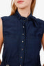 Gucci Navy Drawstring Sleeveless Midi Dress Size 40