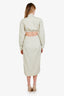 Jacquemus Green Cotton Linen Blend Button Down Open Back Midi Dress Size 40