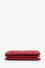Gucci Red Chevron Leather GG Marmont Card Case Wallet