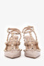Valentino Beige Patent Rockstud Pointed Toe Heels Size 35