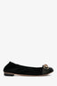 Gucci Black Suede Patent Toe Bamboo Horsebit Ballet Flats Size 36