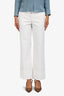 Max Mara White Cotton Wide Leg Pants Size 2