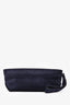 Khaite Blue Suede Logo Lina Clutch