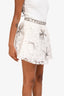 LoveShackFancy White Lace Bead Embellished Mini Skirt Size 2