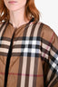 Burberry Brown Novacheck Quilted Cape One Size