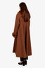 Vintage Camel Mink Trim Long Coat