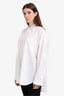 GRLFRND White 'Alessandra' Jeweled Collar Oversized Shirt Size S