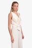 Max Mara Cream Sleeveless V-Neck Jumpsuit Estimated Size M