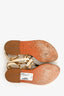 Louis Vuitton Monogram Thong Gold Leather Strap Sandals Size 36