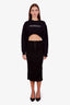 Off-White Black Zippered Midi Skirt Size 42