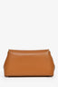 Toteme Brown Grained Leather T-Lock Clutch