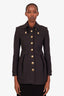 Burberry Brit Navy Wool Cashmere Button Up Jacket Size 2