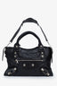 Balenciaga Black Leather Motocross Giant 21 City Bag