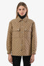 Veste matelassée Gucci GG Canvas marron à double poche, taille 36