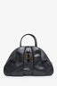 Christian Dior 2000 Black Calfskin Embossed Large Saddle Bowler Bag