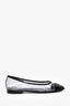 Pre-Loved Chanel™ Black/Clear PVC Interlocking CC Ballet Flat Size 38.5