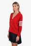 Thom Browne Red Cashmere Cardigan Size 3
