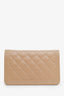 Pre-loved Chanel™ 2016 Beige Quilted Lambskin Leather Boy Wallet On Chain