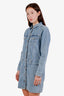 Ganni Light Blue Denim Long Sleeve Shirt Dress Size 38