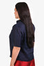 Frame Navy Rami Ruffle Blouse M