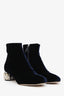 Miu Miu Blue Velvet Embellished Ankle Boots Size 38