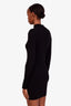 Courreges Black Knit Ribbed Mock Neck Midi Dress Size 2