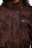 Fabrique Mahogany Coated Faux Leather Bomber Jacket Size S