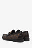 Louis Vuitton Brown Monogram Jacquard and Leather Major Loafers Size 9 Mens