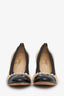 Pre-loved Chanel™ Black and Tan Leather Ruffle Block Heel Size 36.5